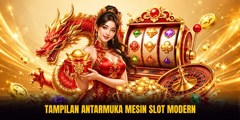 Tampilan antarmuka mesin slot modern